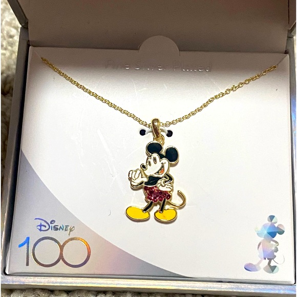 Disney Jewelry - NWT Disney 100 Mickey Mouse Silver Plated Necklace